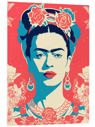 Tableau en PVC Frida Kahlo Retro Portrait