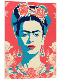 Foam board print Frida Kahlo Retro Portrait