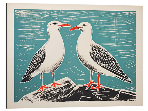 Aluminium print Two Baltic seagulls