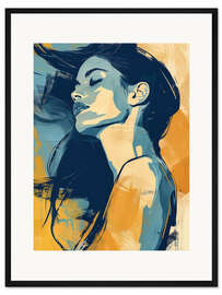 Gerahmter Kunstdruck Aquamarin-Amber Woman