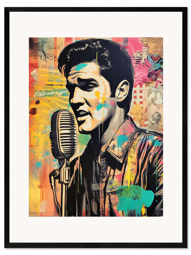 Plakat artystyczny premium w ramie Elvis Presley Pop Art