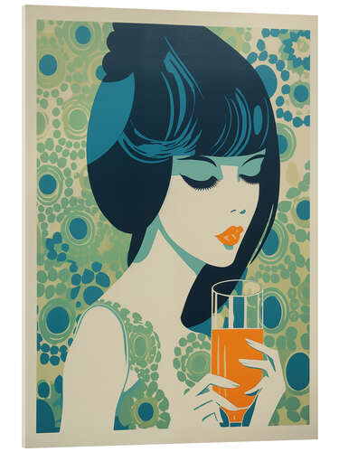 Tableau en verre acrylique Orange Juice Girl