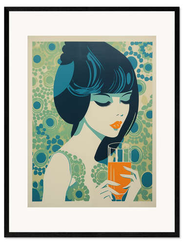 Ingelijste kunstdruk Orange Juice Girl