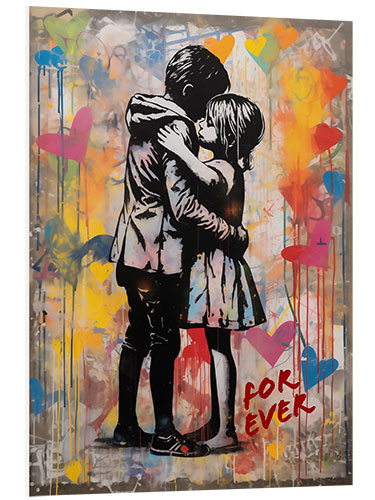 Cuadro de PVC Forever Love - Banksy Style