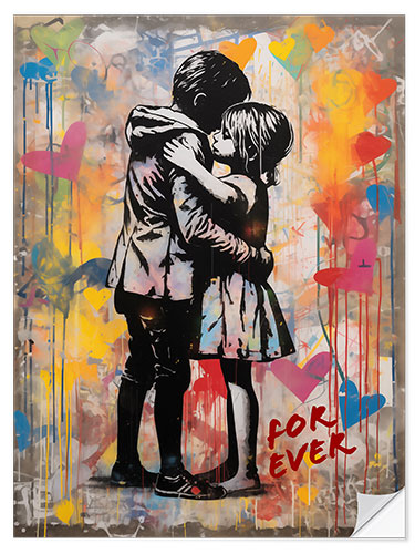 Wall sticker Forever Love - Banksy Style