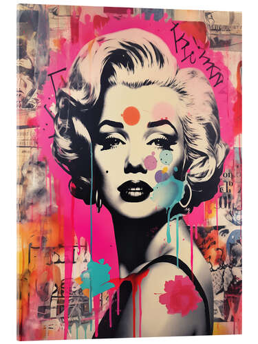 Acrylglasbild Marilyn Street Art Graffiti