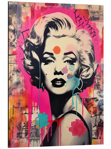 Aluminium print Marilyn Street Art Graffiti