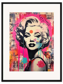 Gerahmter Kunstdruck Marilyn Street Art Graffiti