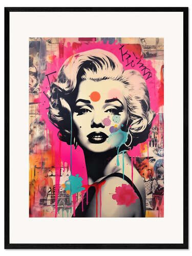 Stampa artistica con cornice Marilyn Street Art Graffiti