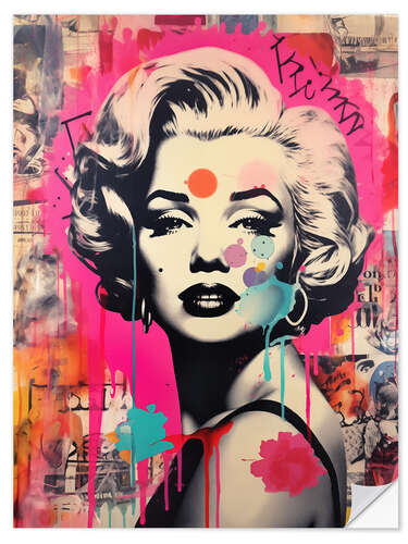 Wandsticker Marilyn Street Art Graffiti