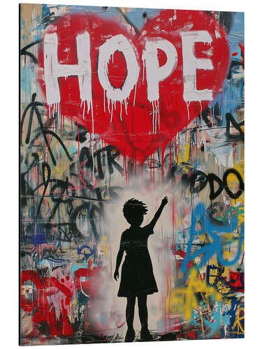 Aluminium print Hope - Banksy Style