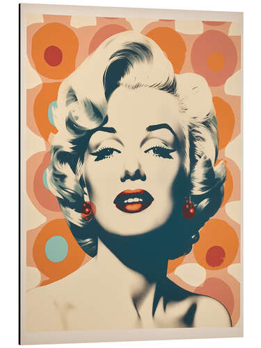 Aluminium print Marilyn Monroe Retro Portrait