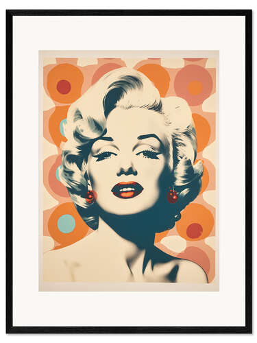 Ingelijste kunstdruk Marilyn Monroe Retro Portrait