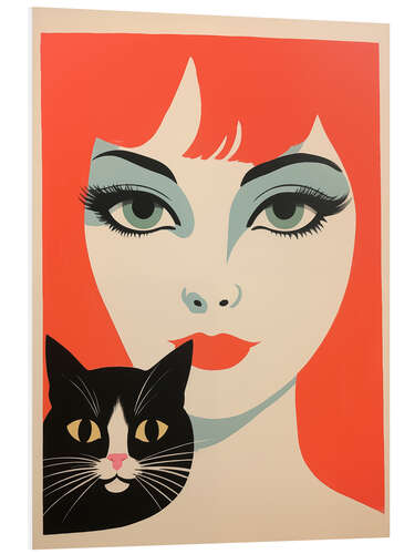 Foam board print Retro Lounge Cat