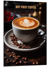 Magnettafel But First Coffee