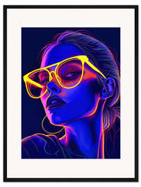 Gerahmter Kunstdruck Neon Girl