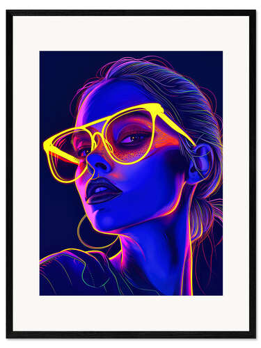 Framed art print Neon Girl