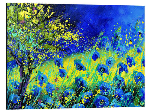 Aluminium print Blue summer wild flowers