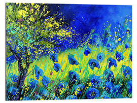 Tableau en aluminium Blue summer wild flowers