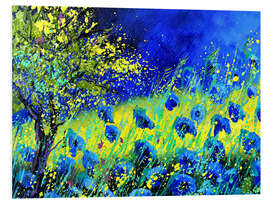 Foam board print Blue summer wild flowers