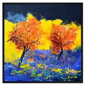 Gerahmter Kunstdruck Bäume in der Sonne