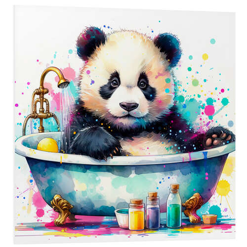 Foam board print Panda bear in the bathtub