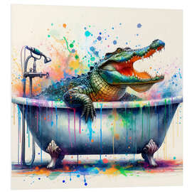 Obraz na PCV Crocodile has fun in the bathtub