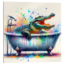 Galleriprint Crocodile has fun in the bathtub