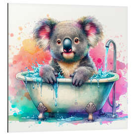 Aluminium print Baby koala in the bathtub