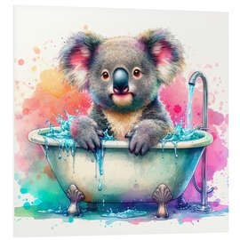 Foam board print Baby koala in the bathtub