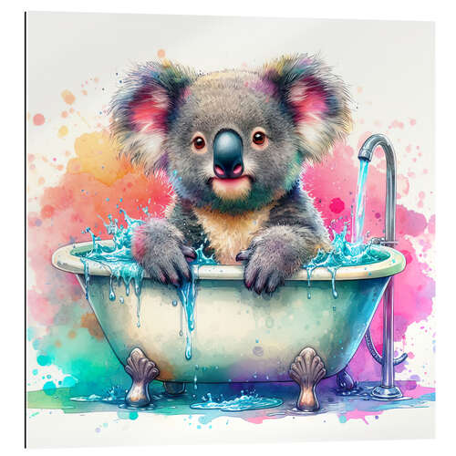 Quadro em plexi-alumínio Baby koala in the bathtub