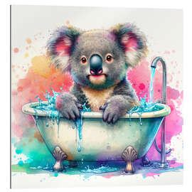 Quadro em plexi-alumínio Baby koala in the bathtub