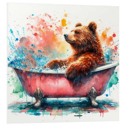 PVC-taulu Mr. Bear takes a bath