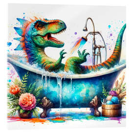 Acrylglasbild Fantasy Dino in der Badewanne II