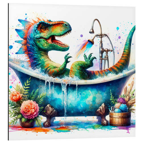 Aluminium print Fantasy dinosaur in the bathtub II