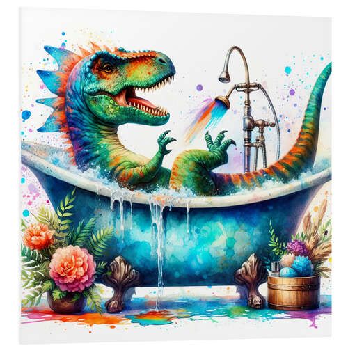 Obraz na PCV Fantasy dinosaur in the bathtub II