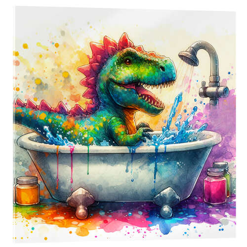 Akrylbillede Fantasy dinosaur in the bathtub I