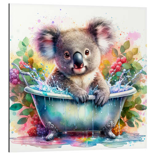 Alubild Kleiner Koala im Bad