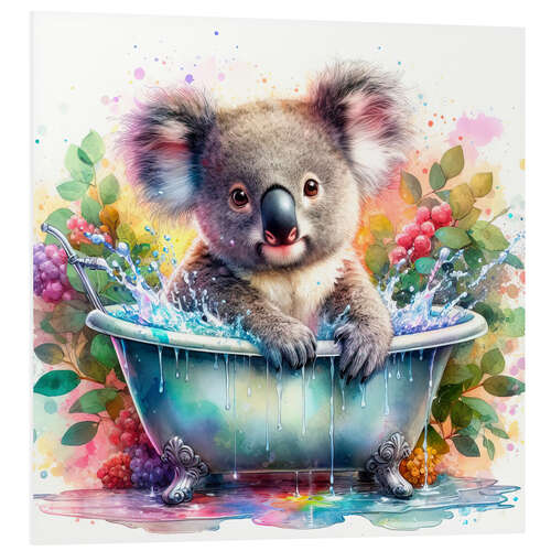 Foam board print Little koala in the bathroom