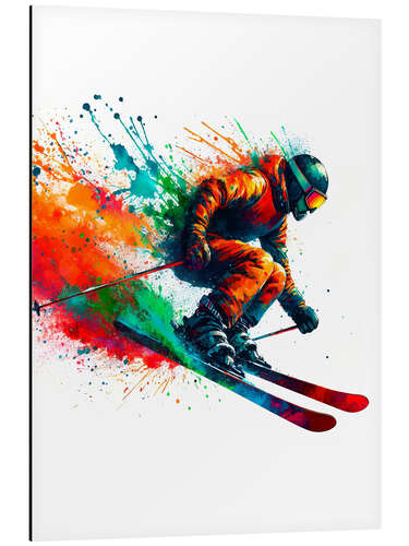 Cuadro de aluminio Skiing in watercolour