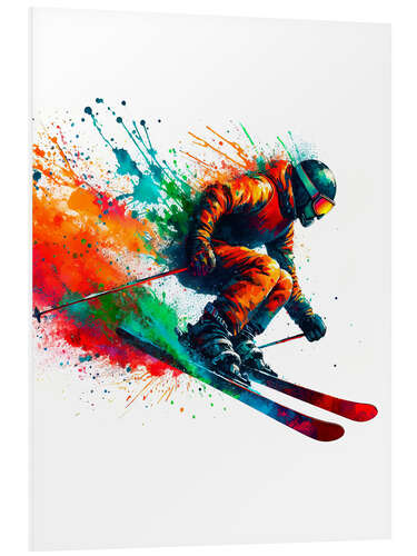 Foam board print Skiing in watercolour