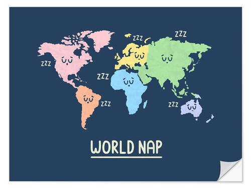 Selvklebende plakat World Nap