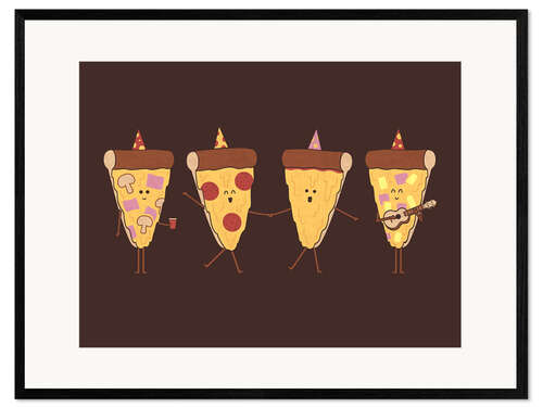 Gerahmter Kunstdruck Pizza Party