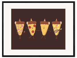 Plakat artystyczny premium w ramie Pizza Party
