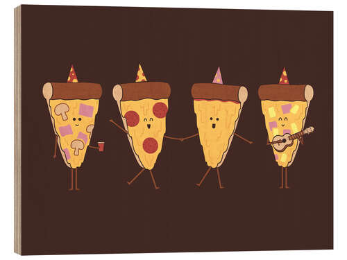 Holzbild Pizza Party