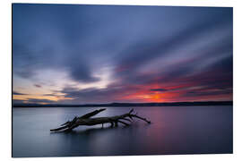 Magnettafel Die untergehende Sonne lodert am Horizont