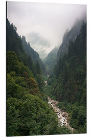 Cuadro de aluminio Hanging clouds in the Urbachtal valley, Switzerland