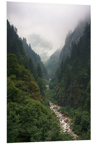 Foam board print Hanging clouds in the Urbachtal valley, Switzerland