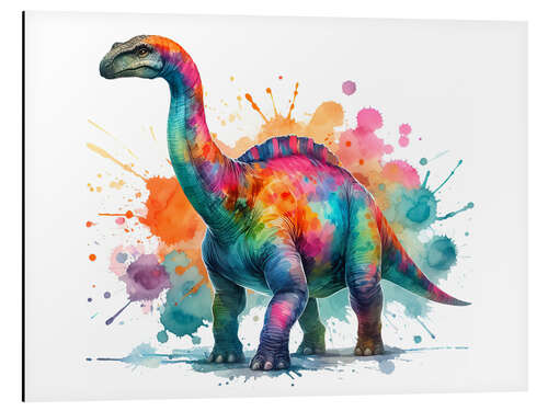 Stampa su alluminio Dinosaur in watercolour I