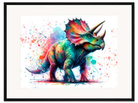 Gerahmter Kunstdruck Dinosaurier in Aquarell II